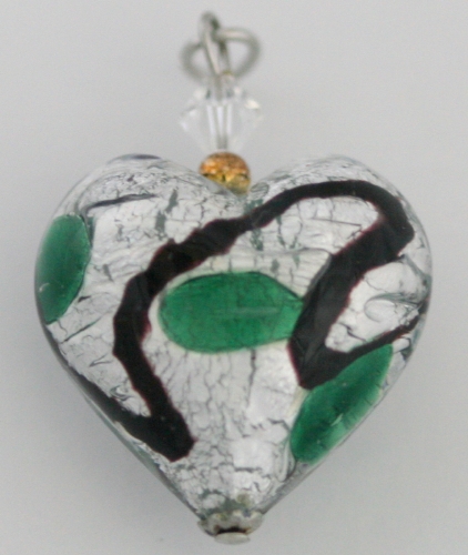 Murano Heart Aurora (1.25 x1.25 in.) # 01 - Click Image to Close